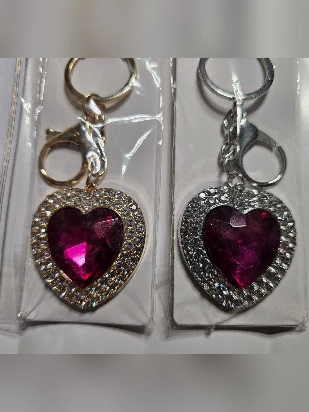 Crystal (Pick 1) Keychains/Bag Charms - Butterfly Or Hearts
